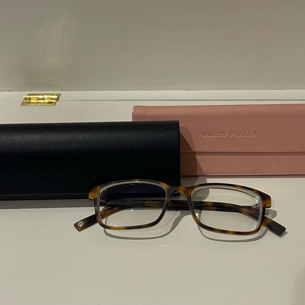 Warby Parker Brady Glasses/Frames and 2 WB cases